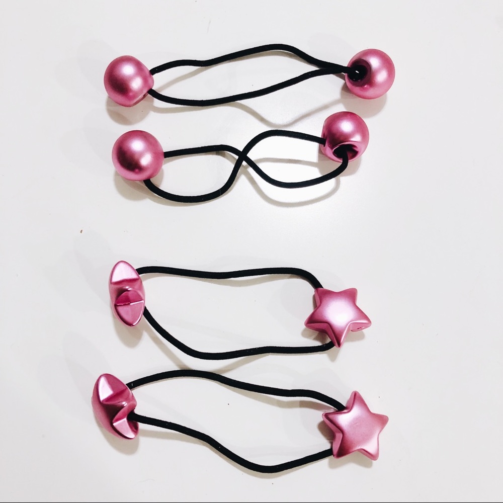 Hair tie bundle! 4pcs total! (2 balls, 2 stars)